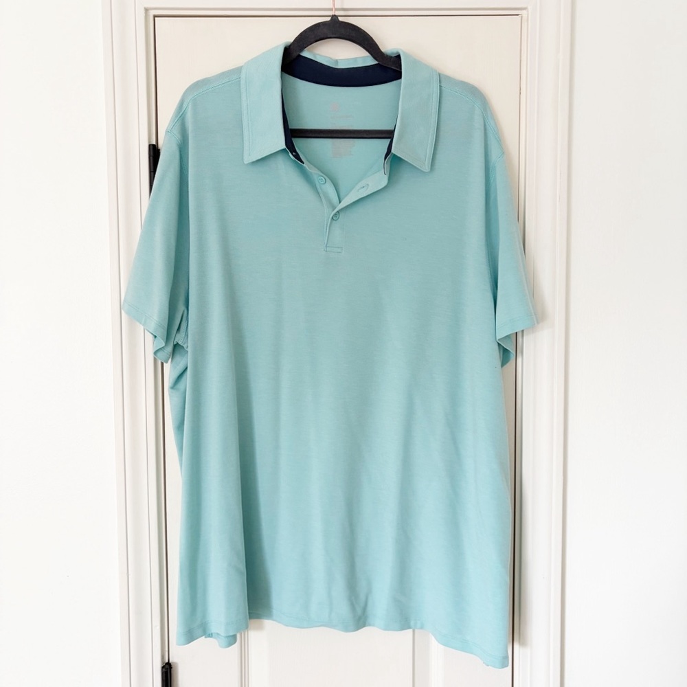 All in Motion XXL men's aqua blue polo